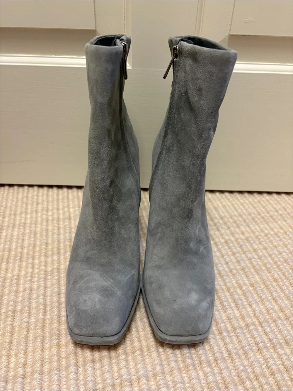 Sam Edelman Gray Suede Ankle Boots - Sleek Zip Closure